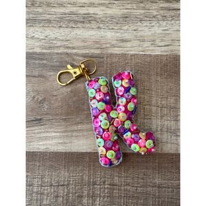 Handmade Beaded Glam Letter K Bag Charm Accessory